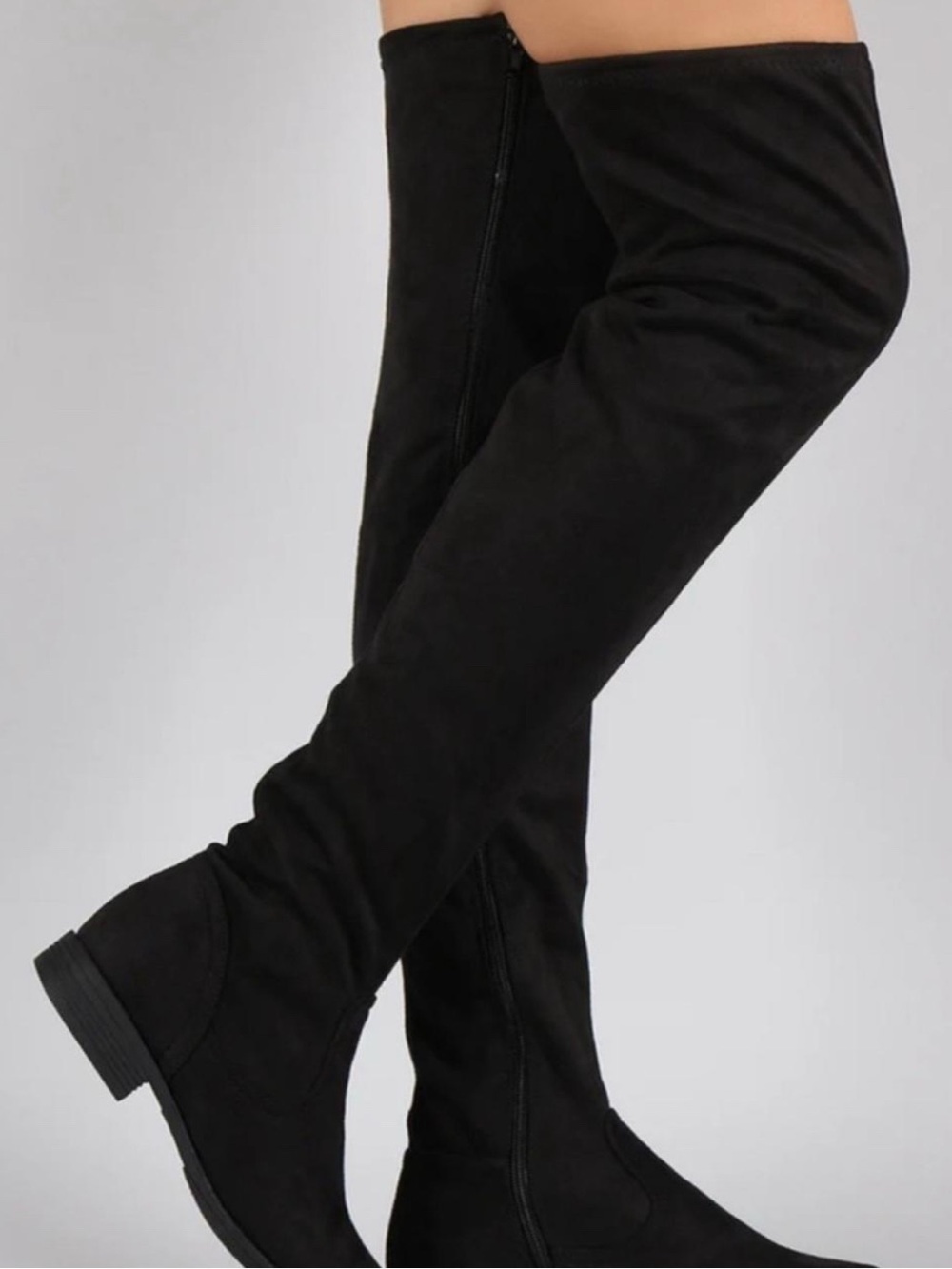 Women's Black Over-The-Knee Boots - Classic Tall Riding Style